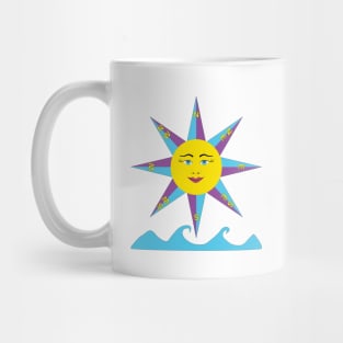 Wind rose with the sun and the sea Mug